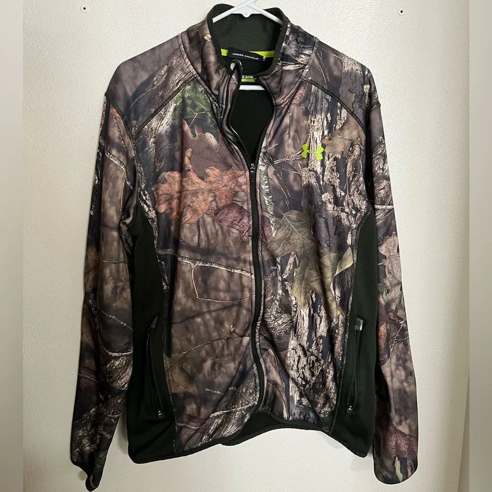 UNDER ARMOUR Outdoor Scent Control Camo Hunting Jacket Green Brown‎ Men's Size L